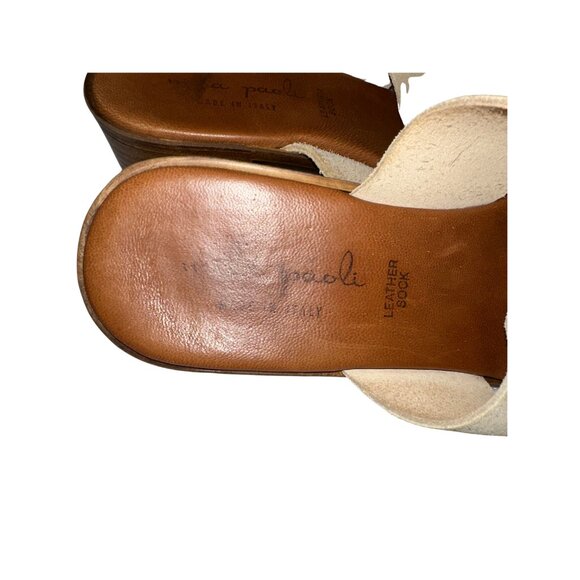 Mila Paoli Leather Suede Block Heel Sandals 7.5 - Picture 7 of 7